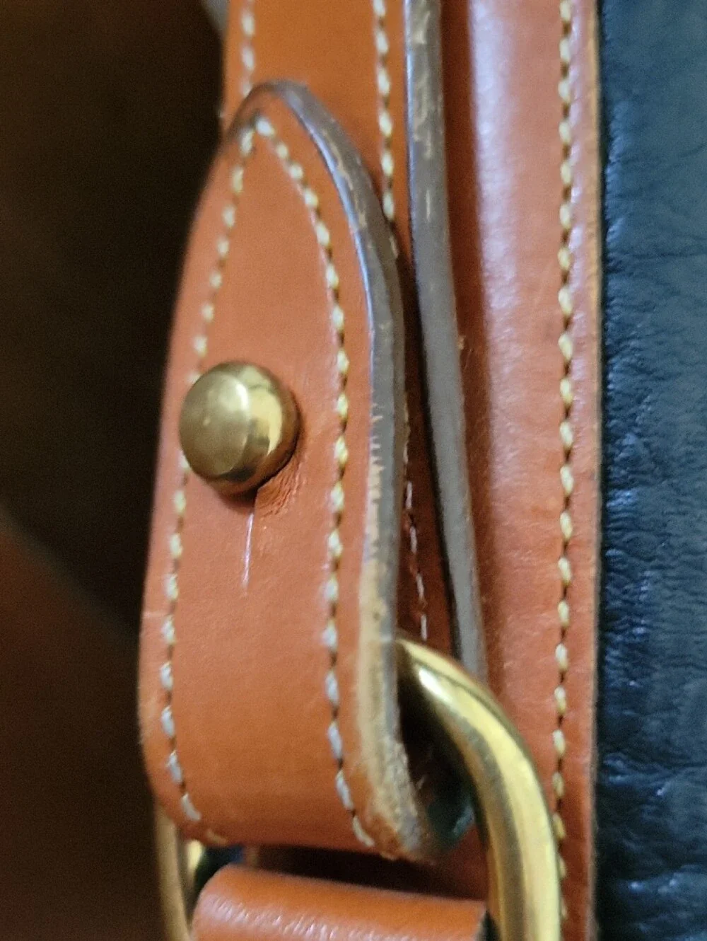 Dooney & Bourke Rare Black Pebbled Leather Calvary Spectator Bag